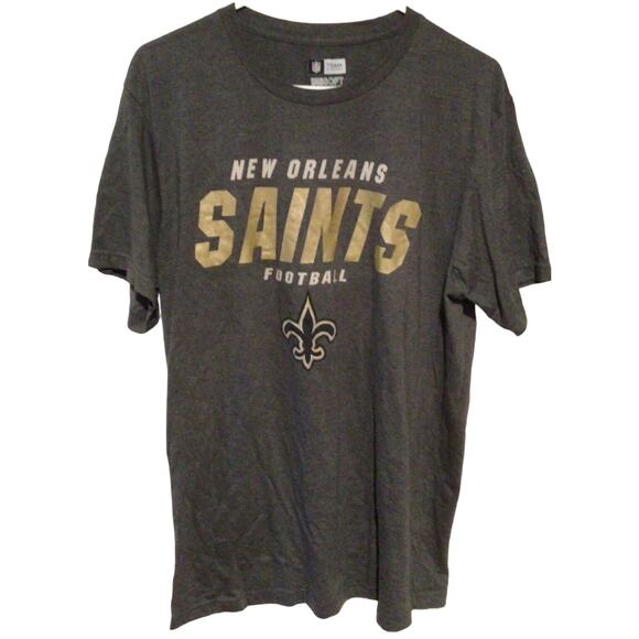 New Orleans Saints NFL Team Apparel Gray Soft Short Sleeve T-Shirt Size L - Picture 1 of 4